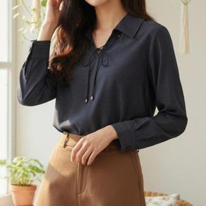 [강물처럼]아이우먼 무지트임카라리본남방 SMV606M511 빅사이즈