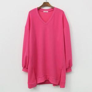 [강물처럼]아이우먼 컬러브이넥언발롱티 ILG319M509 빅사이즈 (4