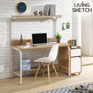 [리빙스케치] 국내제작 듀크 1200 WA 선반형 철제 책상[착불]컴퓨터 학생용 책상 다용도테이블