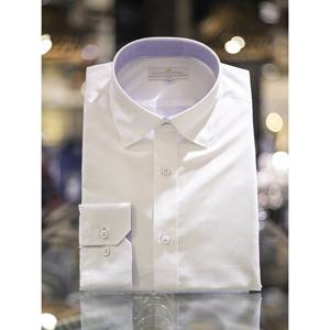 [카운테스마라] CDHW1B5354A0화이트 솔리드배색스냅슬림핏셔츠긴팔