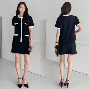 [강물처럼]위쉬몰 BN 골지트위드반팔티셔츠(G887H406) 빅사이즈