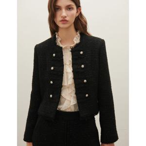 [샤틴]비조장식 울혼방 트위드쟈켓S254B156A