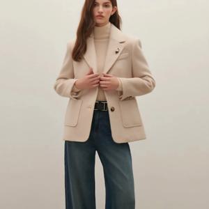 [샤틴]브로치장식 울 혼방 쟈켓S254B155A04