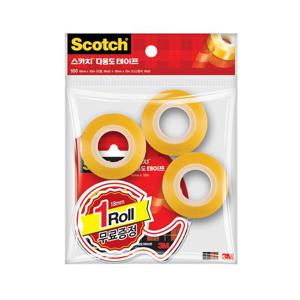 스카치 투명테이프 디스펜서 1개 리필 3롤 18mmx30m 테이프리필 테이프 문구테이프 학생테이프 공작용품 공