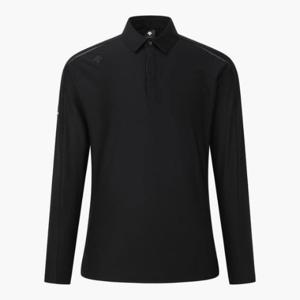 데상트골프티셔츠 JQS DQ12MFTL23-BLKG [ACMT] 남성 자카드 카라 긴팔 티셔츠 / BLACK