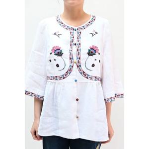 [비꼴리끄(여성)]자바라 자수 프릴 블라우스 B242WB3060