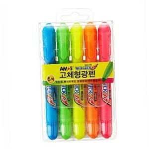 아모스 네오스틱고체형광펜세트(5색)