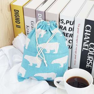 SFr 린넨 파우치 파란곰 중 여행파우치 캐리어정리