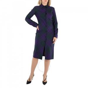 버버리 긴팔 체크 울 셔츠 드레스 8076743