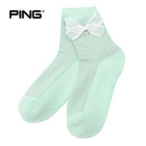 [PING] 여성 리본 장식 중목 양말