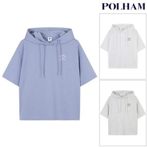 [폴햄]여성 쿨테리 크롭 반팔 후드 티셔츠(PHF2TH2000)