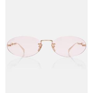 구찌 로고 임벨리시드 오벌 선글라스 P01042877