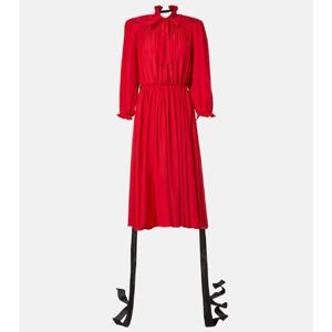 발렌시아가 리본 디테일 레이스업 실크 미디 드레스 P01033719