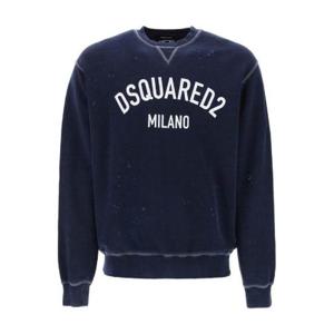 Dsquared2 로고 프린트 디스트레스드 크루넥 스웨트셔츠 S71GU0654S25463 478 TP934530271