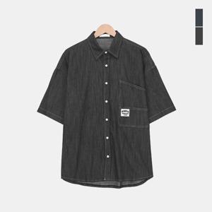 [스콰즈]스콰즈 남성 캐주얼 셔츠 데님 카라 반팔셔츠  SRI052