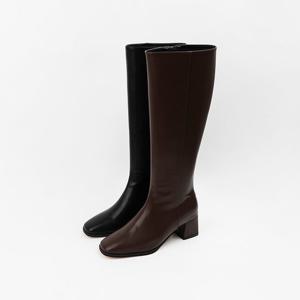 [신난다슈] 여성 롱부츠 5cm 여자 롱 부츠힐 사각코 발편한 통굽 미들힐 슬림핏 AG257305