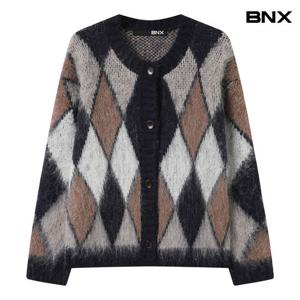 [비엔엑스]아가일 다이아 라운드 니트 가디건 (BX4CD013L0)