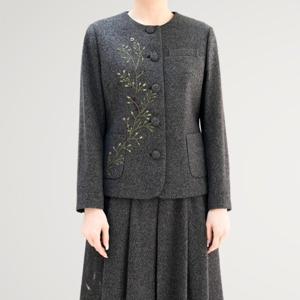 [비꼴리끄(여성)]울 홈스펀 노카라 자켓 B254WJ2030