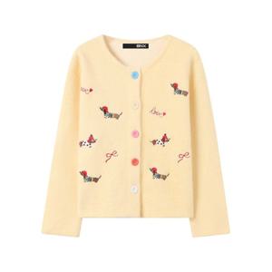 [비엔엑스]도그 레터링 컬러 버튼 가디건 (BX4CD021L0)