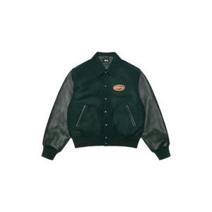 Stussy스투시 스크립트 오벌 바시티 자켓 그린 115870