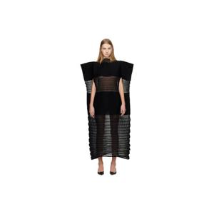 이세이미야케 원피스 블랙 무빙 니트 맥시 드레스 261809F055000