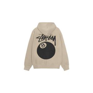 Stussy스투시 8볼 피그먼트 다이드 집 후드 카키 1975022