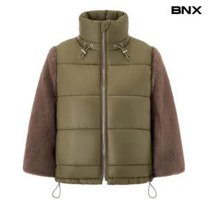 [비엔엑스]퀼팅 퍼 배색 스트링 패딩 점퍼 (BX4JP055L0)