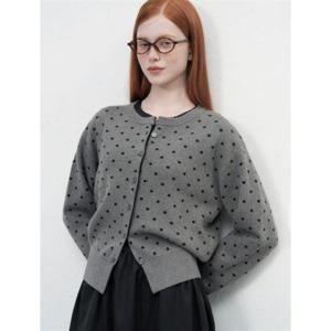 제너럴아이디어 세미 루즈핏 도트 가디건 [CHARCOAL] WBE3L04511 383083