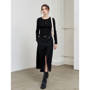 제너럴아이디어 레이스 핀턱 롱 슬리브 티 [BLACK] WBE1L01509 383752