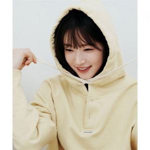 커버낫 [최윤지 ]버튼 하프넥 후디 옐로우 392838