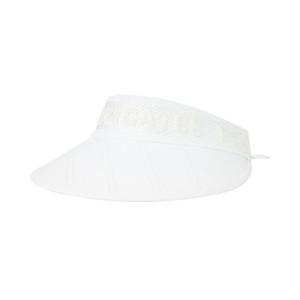 파리게이츠골프썬캡 PQS 521D3CP002_WH 여성 로고 체인 자수 리본 와이드 썬바이저