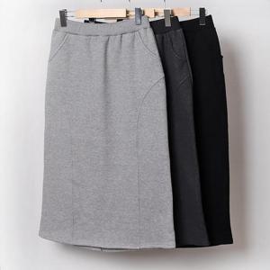 [강물처럼]빅사이즈사랑해요 B790L312 코튼기모밴딩절개치마 MN