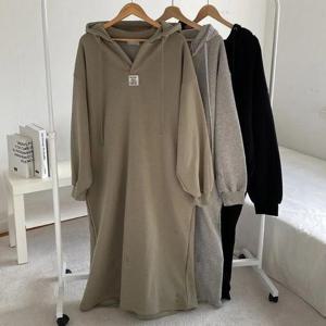 [강물처럼]빅사이즈사랑해요 Q279L312 패치기모후드롱원피스 RA