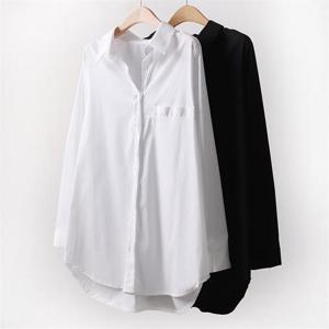 [강물처럼]빅사이즈사랑해요 A383L210 언발라운드스판롱남방 IR