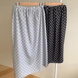 [강물처럼]빅사이즈이중체크치마 U095L503 토스밴딩체크패턴스커