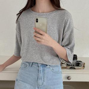 [강물처럼]아이우먼 메르시라운드스판반팔티 RDU140M503 빅사이