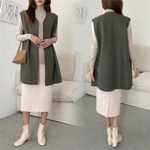 [강물처럼]위쉬몰 BQ 베이직오픈메이드조끼(K413H210) 빅사이즈