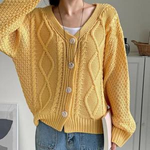 [강물처럼]아이우먼 클립꽈배기패턴가디건 BNT982M504 빅사이즈