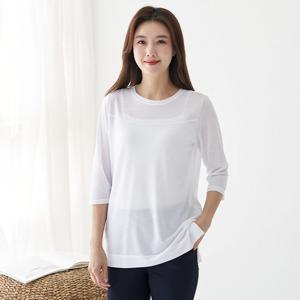 엄마옷 마담4060 무지칠부티셔츠-QATE306003-