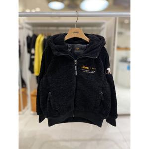 베어 자수 후드 뽀글이 점퍼 KN4TZU451-BK