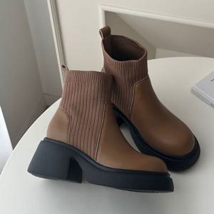 아이보리 홀릭 HSM002 여성 워커 천연소가죽 발편한 가죽 부츠