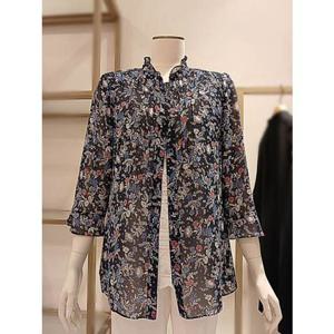 리본 프릴카라 블라우스 RE6-GB440