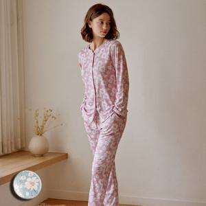 [비너스]고급스러운 소재감 모달 플라워 패턴 여성 실내복 상의 VEV3887F