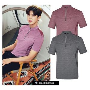 [콜핑]LD18 남성 여름  ICE-BORN 냉감 집업반팔티셔츠 KVT4936M