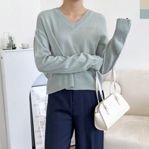 2L-UND 5103 여자브이넥 간절기기본니트