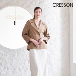 크레송 베이지 프렌치 린넨 블렌디드 자켓 C241B101A_04