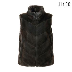 [진도] 모피 쉐브론 밍크 집업 베스트 (JMVP15GY)