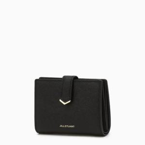 [질스튜어트] 블랙 로고 장식 소가죽 베루형 반지갑  JAWA5E661BK