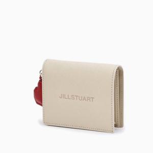 [질스튜어트] 아이보리 로고 포인트 소가죽 반지갑  JAWA5E561I2
