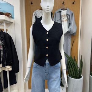 클리지 DP01 금장 버튼 허리 라인 베스트 CP3WKV01